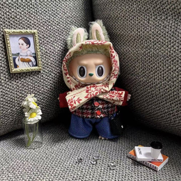 G-Dragon Inspired Labubu Outfit Set – 17cm for Gen 1 & 2 | Includes Headscarf, Top & Pants, Plus Doll Charm(Doll Not Included)