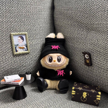 Dior-Inspired Pure Cotton Doll Outfit – Black Series with Hat & Clothes(Doll Not Included)