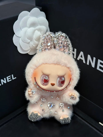 Pre-Order: Authentic Standing Labubu Plush Doll Charm – Handmade with Swarovski Crystals (7–10 Days)