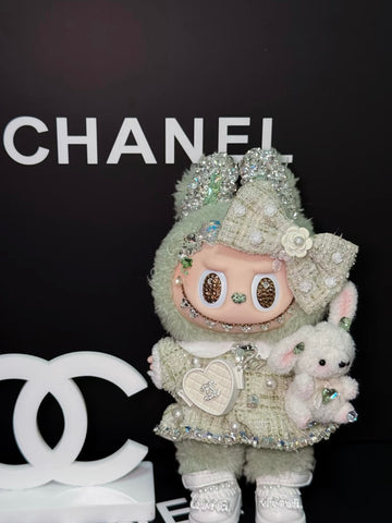 Pre-Order: Authentic Standing Labubu Plush Doll Charm – Handmade with Swarovski Crystals (7–10 Days)