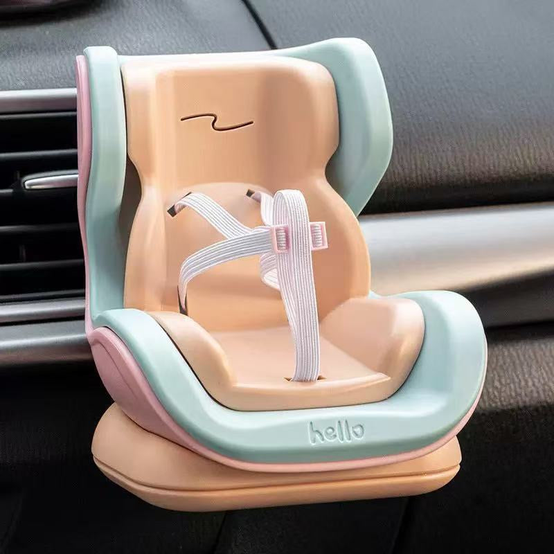 Labubu Mini Car Seat – Clip onto Air Vents or Display on Dashboard, the Cutest Ride Companion!(not including the doll)
