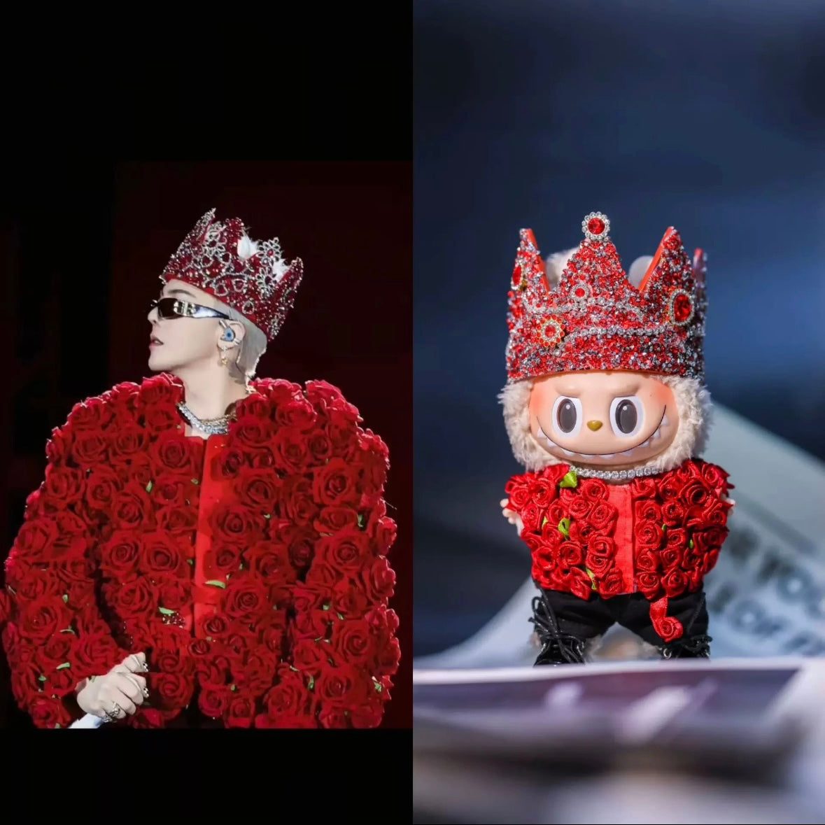 “G-Dragon: At the End of the Flower Road, It's Still You” – GD-Inspired Labubu Outfit | Lunar New Year Rose Edition(not including the doll)